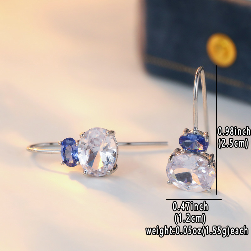 Women's Elegant Two-Color Oval Drop Earrings for Parties